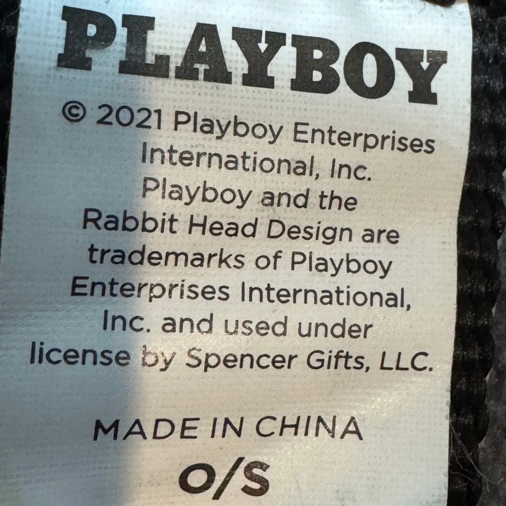 Playboy Spencers Web Belt Rabbit Head Logo Black White Japanese Kanji OS